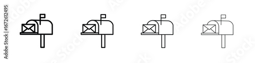 Mailbox icon symbol pictogram set