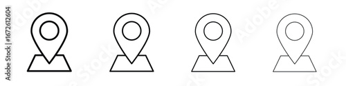Location pin icon symbol pictogram set
