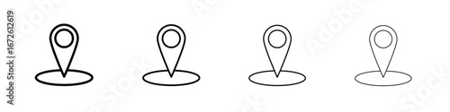 Located icon symbol pictogram set