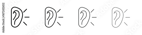 Listening icon symbol pictogram set