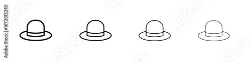Hat icon symbol pictogram set