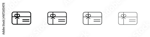 Gift card icon symbol pictogram set