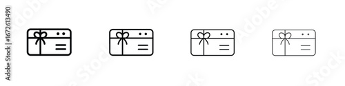 Gift card icon symbol pictogram set