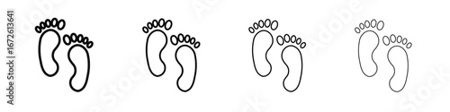 Foot icon symbol pictogram set
