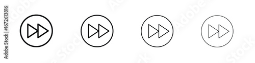 Fast forward icon symbol pictogram set