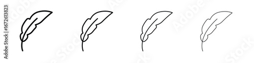 Feather icon symbol pictogram set
