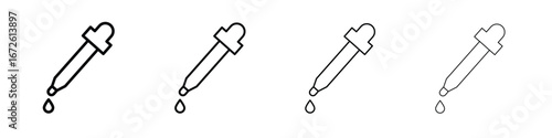 Eye dropper icon symbol pictogram set