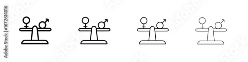 Equality icon symbol pictogram set
