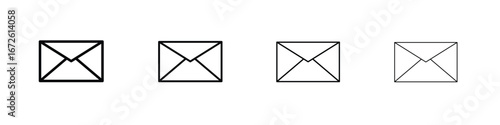 Email button icon symbol pictogram set