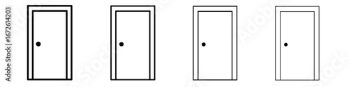 Door icon symbol pictogram set