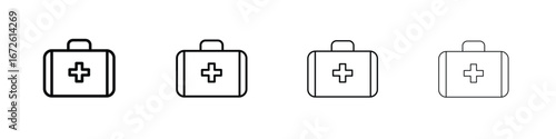 Doctor bag icon symbol pictogram set