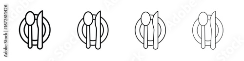 Cutlery icon symbol pictogram set