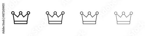 Crown icon symbol pictogram set