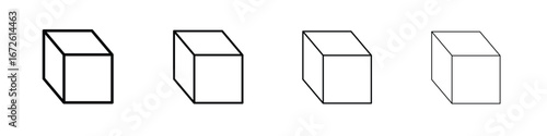 Cube icon symbol pictogram set