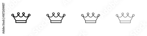 Crown icon symbol pictogram set