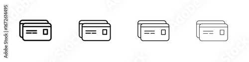 Credit card icon symbol pictogram set