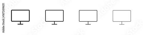 Computer screen icon symbol pictogram set