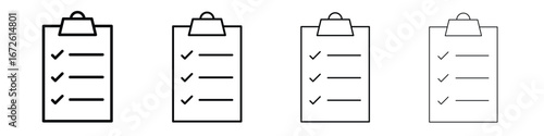 Clipboard icon symbol pictogram set