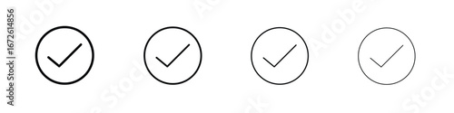 Checkmark icon symbol pictogram set