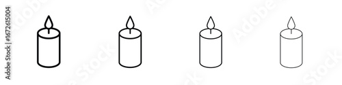 Candle icon symbol pictogram set
