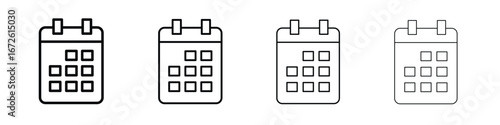 Calendar icon symbol pictogram set
