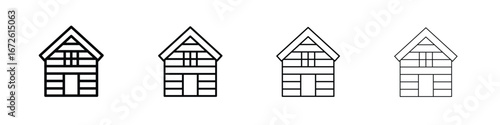 Cabin icon symbol pictogram set