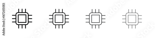 CPU icon symbol pictogram set
