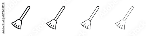 Broom icon symbol pictogram set