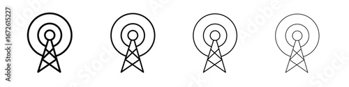 Broadcast icon symbol pictogram set