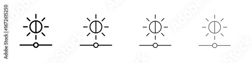 Brightness icon symbol pictogram set