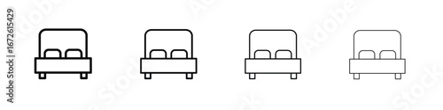 Bed icon symbol pictogram set