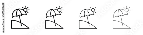 Beach icon symbol pictogram set