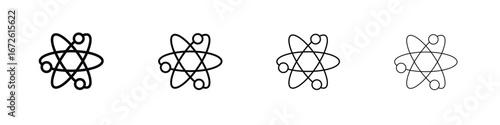 Atom icon symbol pictogram set