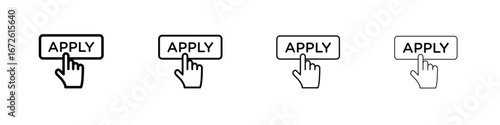 Apply icon symbol pictogram set