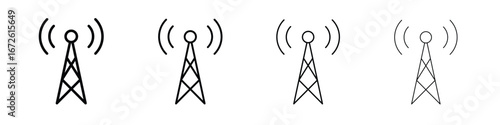 Antenna icon symbol pictogram set