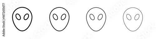 Alien icon symbol pictogram set