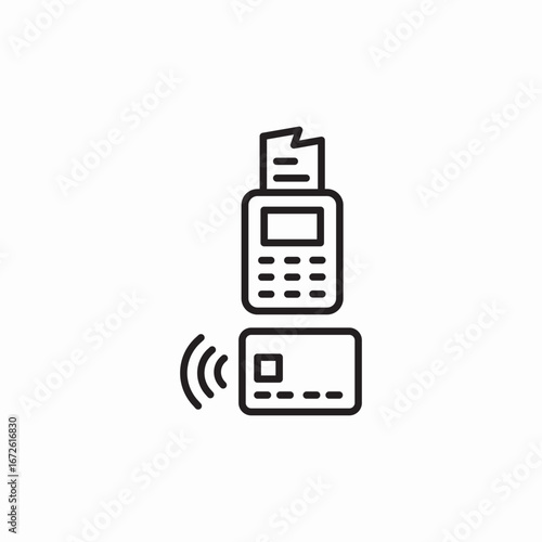 bank card wireless pos icon sign vector