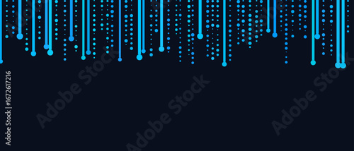 Digital blue abstract tech lines and dots on dark background for innovation concepts.