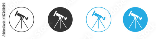 Telescope icon for app and web design. Simple element illustration.