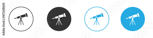 Telescope icon for app and web design. Simple element illustration.