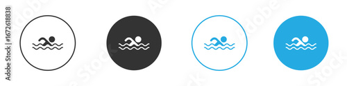 Swimming icon for app and web design. Simple element illustration.