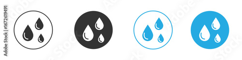 Raindrops icon for app and web design. Simple element illustration.