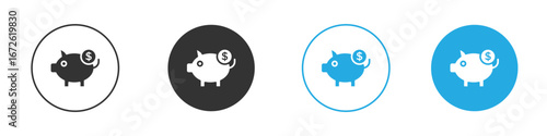 Piggy bank icon for app and web design. Simple element illustration.