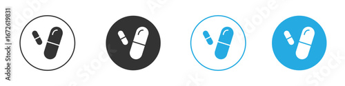 Pill icon for app and web design. Simple element illustration.