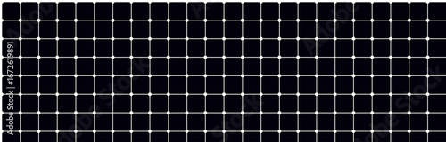Seamless grid pattern with black rounded squares on white background.