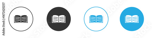 open book icon for app and web design. Simple element illustration.