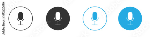 Microphone icon for app and web design. Simple element illustration.