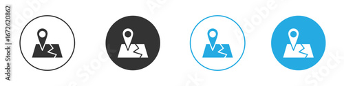 Map icon for app and web design. Simple element illustration.