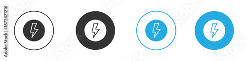 Lightning bolt icon for app and web design. Simple element illustration.