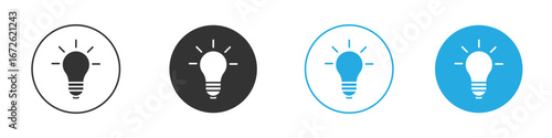 Lightbulb icon for app and web design. Simple element illustration.